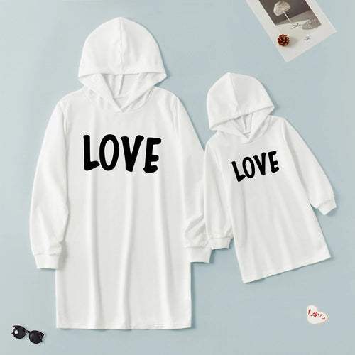 Mommy Daughter Matching Rainbow Print Hoodies