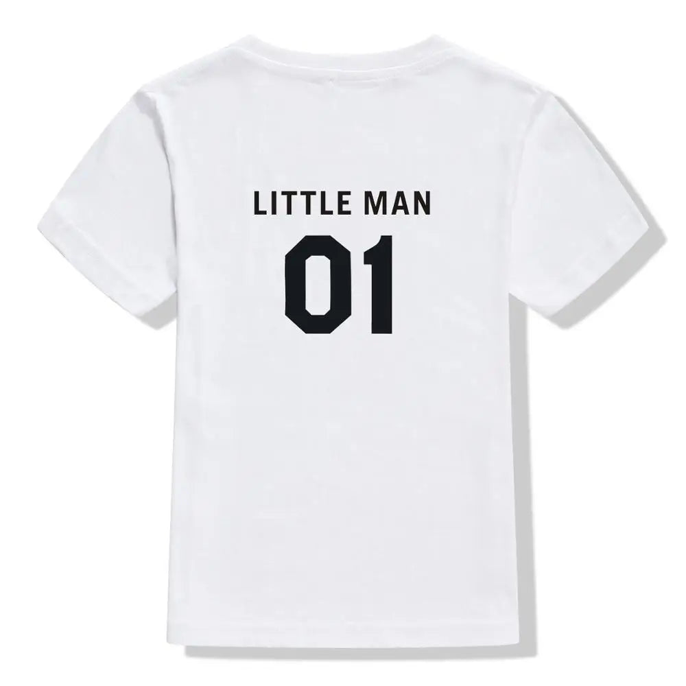 Family Matching Big man Little Men Letter Print T-shirt
