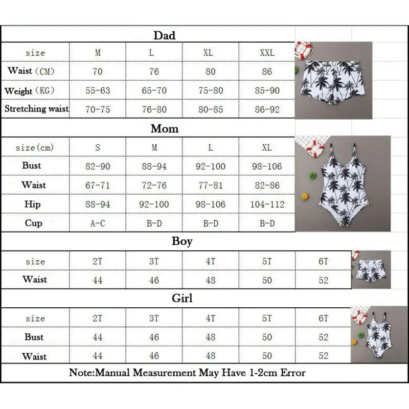 Family Matching Tree Print Swimsuit