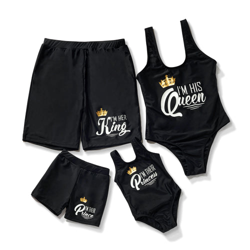 Family Matching Rainbow Print Swimsuits