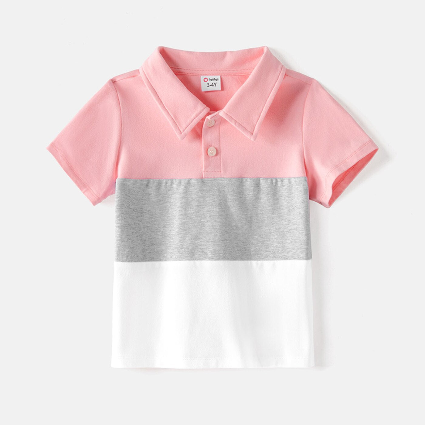 Family Matching Short-sleeve Colorblock Polo Shirts