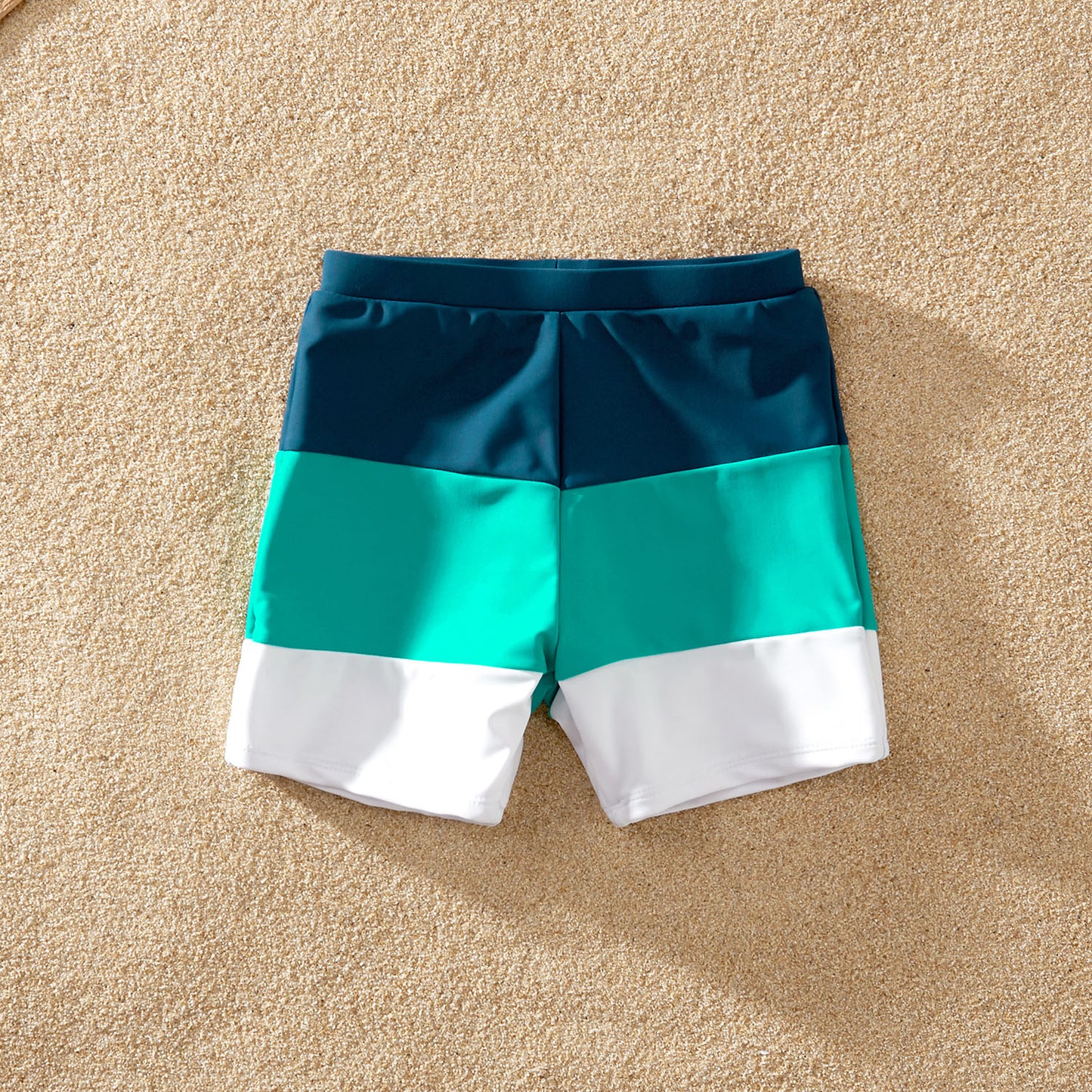 Family Matching Color Block Swimsuits