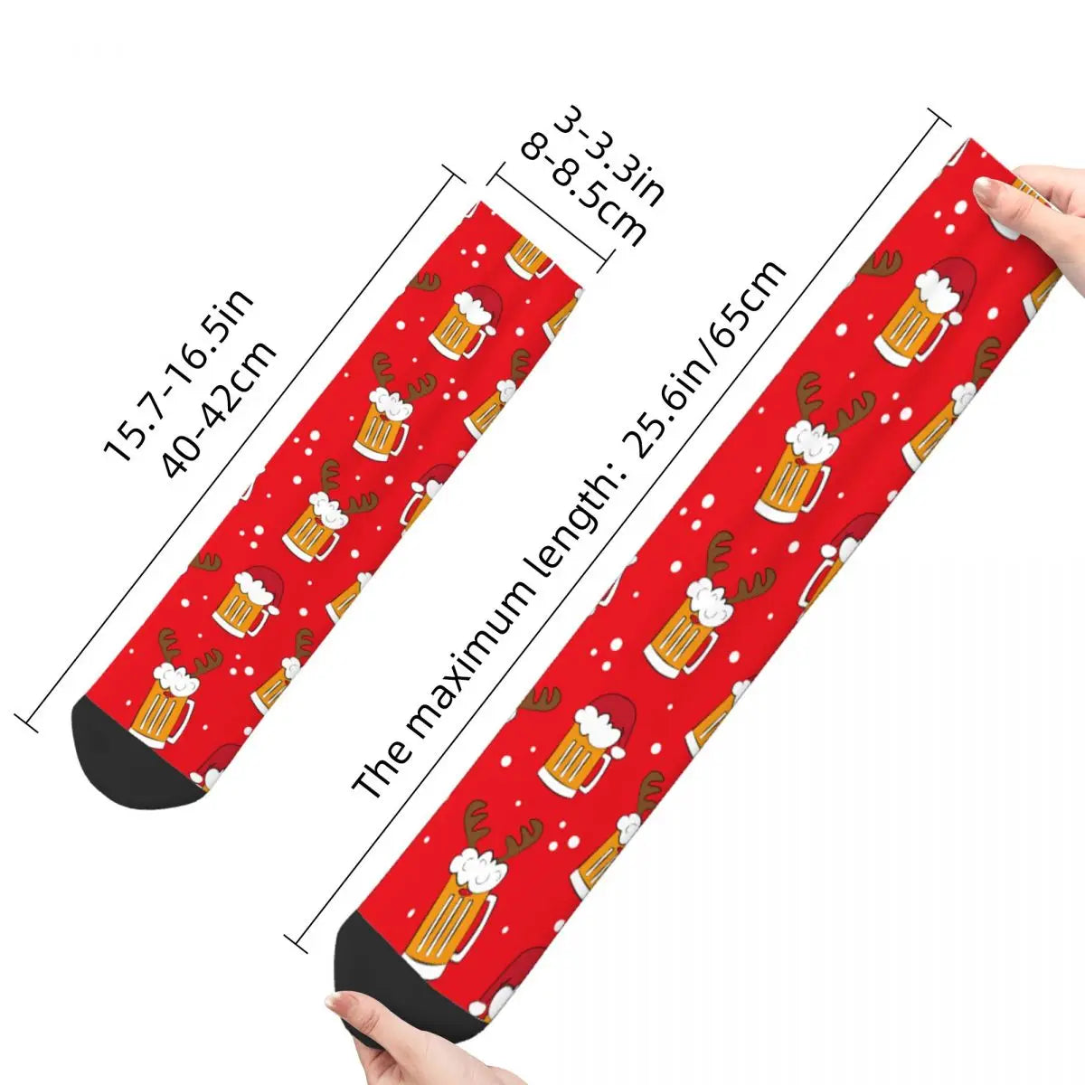 Casual Beer Mugs With Santa Hat Men Socks