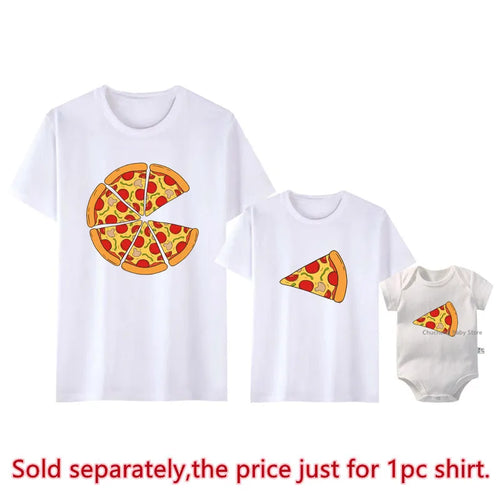 Pizza and Pizza Slice Print Family Matching T-shirts