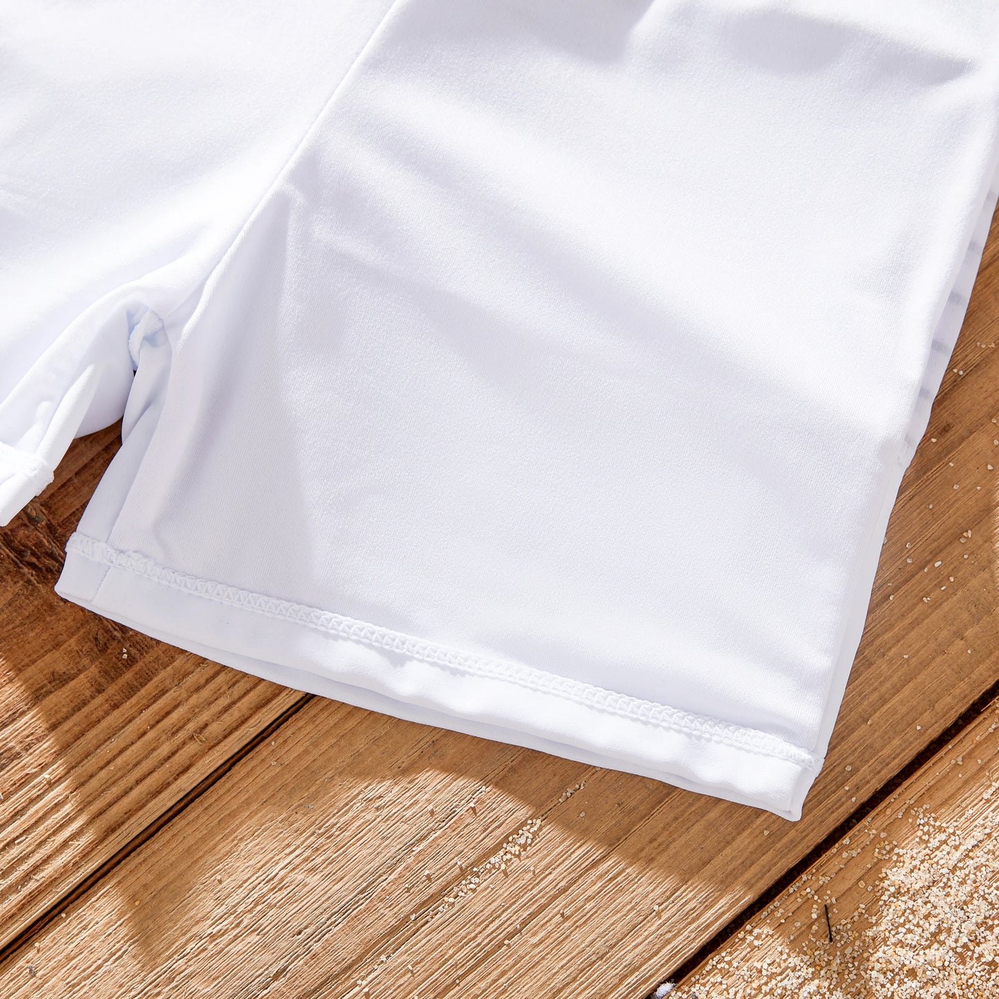 Family Matching Color Block Drawstring Swimwear