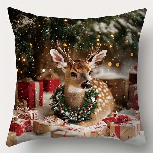 Luxury Christmas Theme Pillow Cover