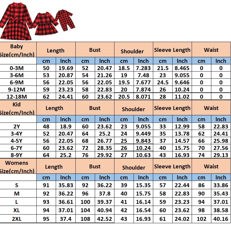 Mother Daughter Matching Christmas Dresses