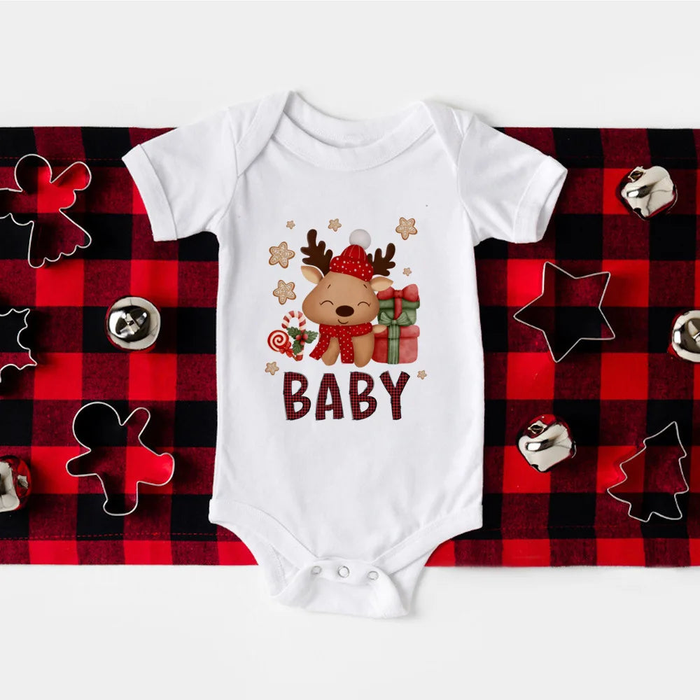 Family Matching Xmas Deer Christmas Print T-shirt