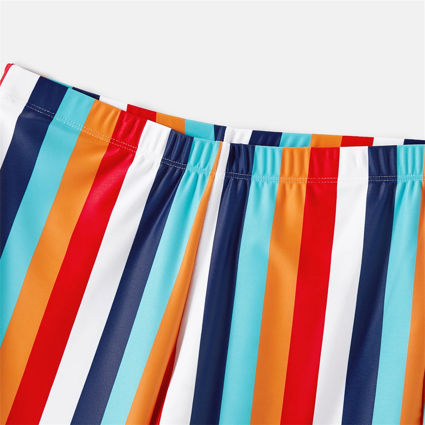 Family Matching Colorful Striped Two-Piece Swimwear