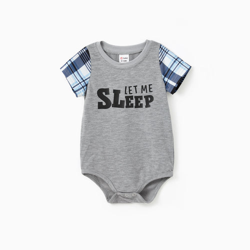 Family Matching Let Me Sleep Slogan Print Pajamas Sets