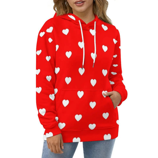 White Hearts for Valentines Day Hoodies