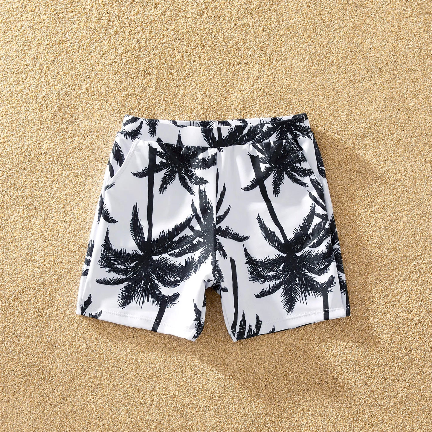Family Maching Coconut Tree Print Swimwear