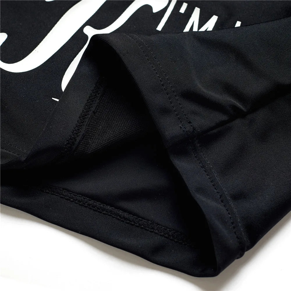 Family Matching Text Print Swimsuit