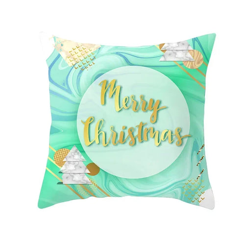 Blue Christmas Pillow Cover