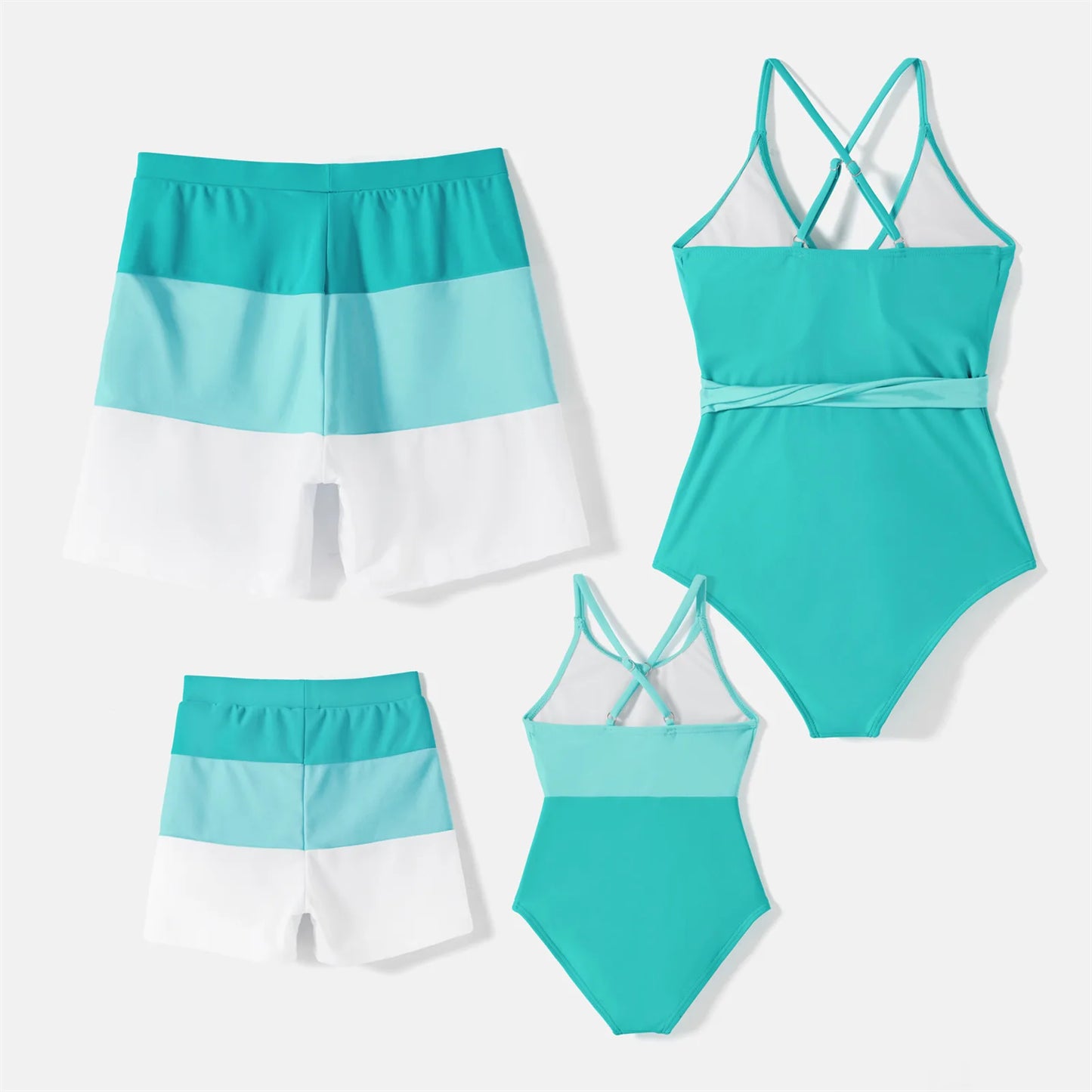 Family Matching Colorblock Swimsuit