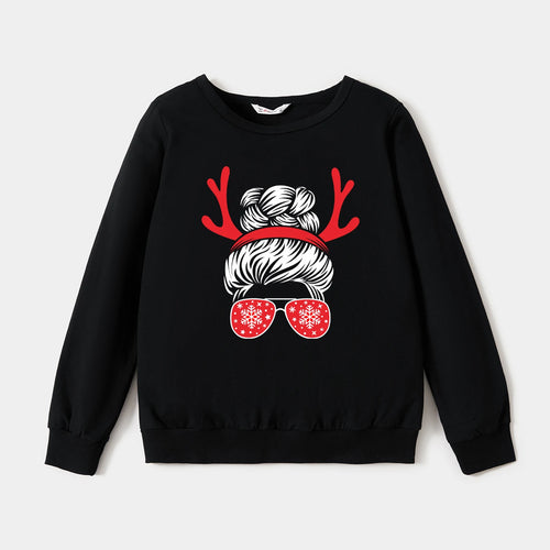 Christmas Family Matching Cotton Long-sleeve Graphic Hoodies