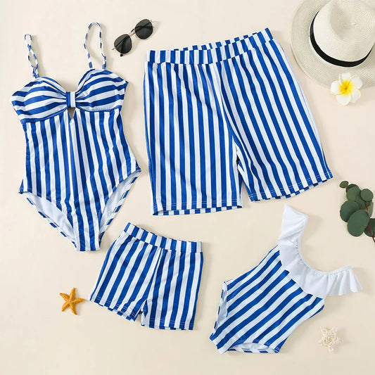 Family Matching Striped Swimwear