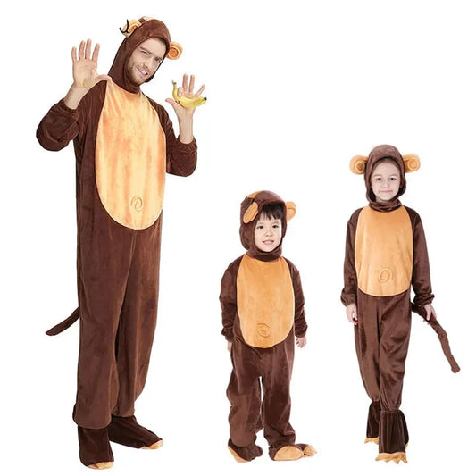 Family Matching Brown Monkey Cosplay Pajama
