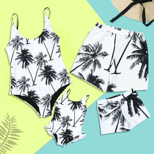 Family Matching Tree Print Swimsuit