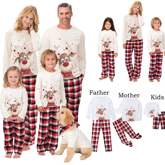 Family Matching Deer Pattern Tops Pajamas Set