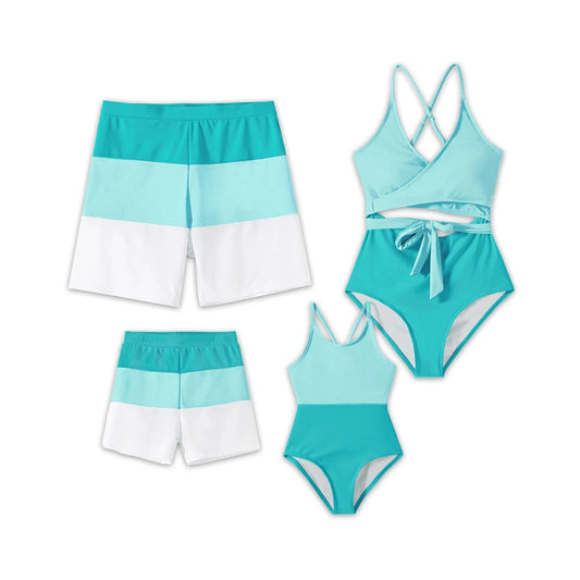 Family Matching Colorblock Swimsuit