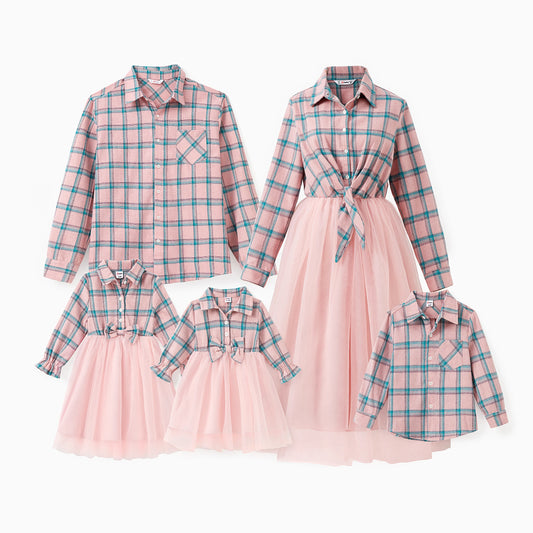 Family Matching Pink Plaid Sets