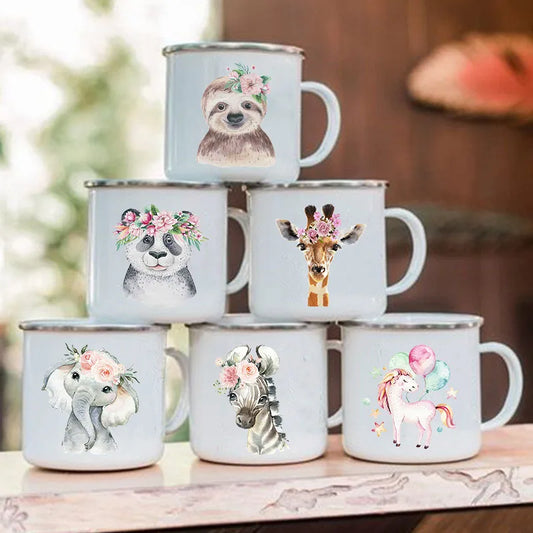 Cute Animal Letter Print Mug