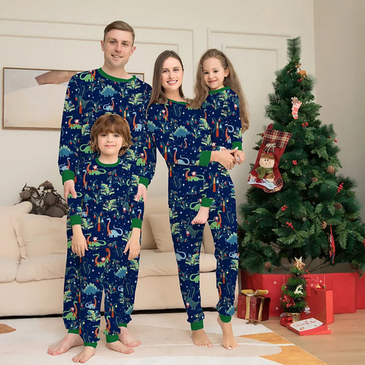 Christmas Matching Blue Pajamas Set