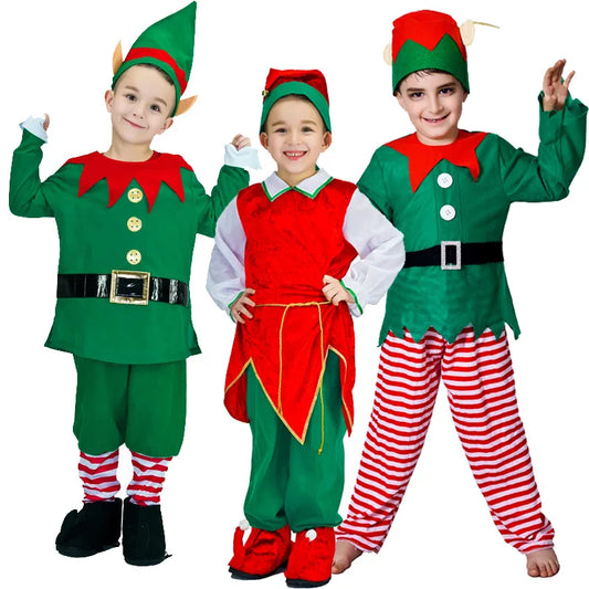Kids Xmas Elf Costume