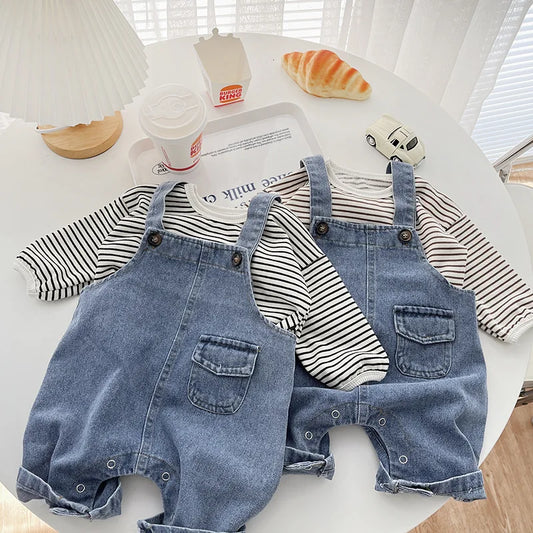 Newborn Baby Sleeveless Denim Jumpsuit