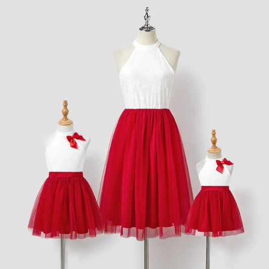 Valentine's Day Family Matching High Neck Dress