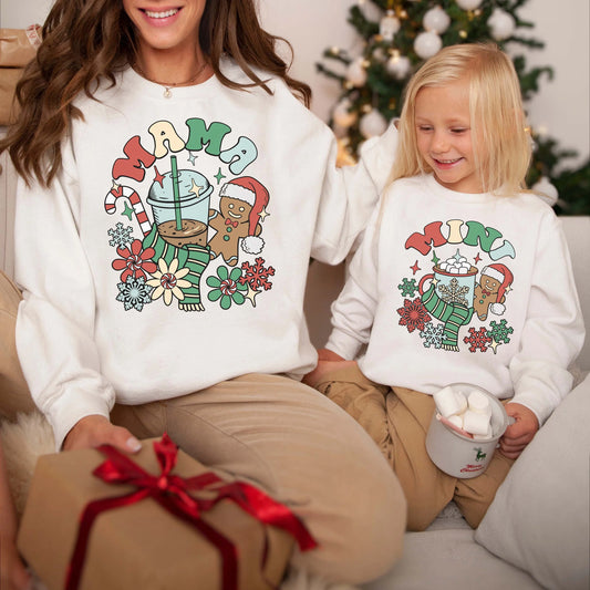 Mom Kids Xmas Family Matching Sweatshirt