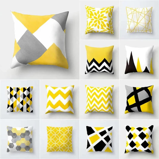 Nordic Geometric Yellow Pillowcase