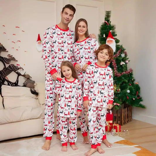Family Matching New Flower Fawn Print Pajamas