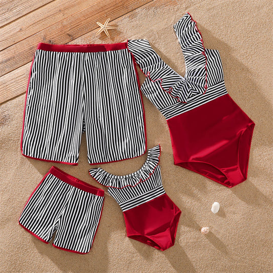 Family Matching Striped Swimwear