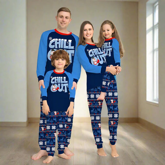 Family Matching Snowman Print Pajamas