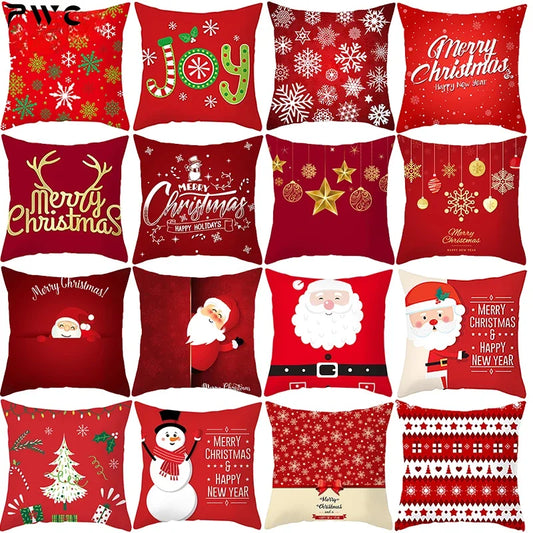 Decorative Red Christmas Cushion Cover