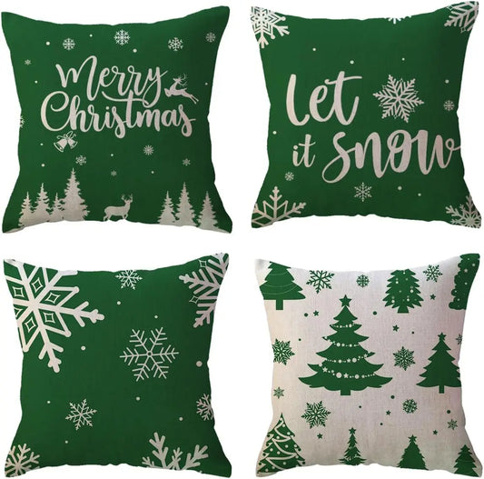 Green Christmas Pillow Cover
