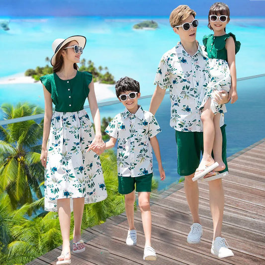 Family Matching Outfits Summer Beach Dresses