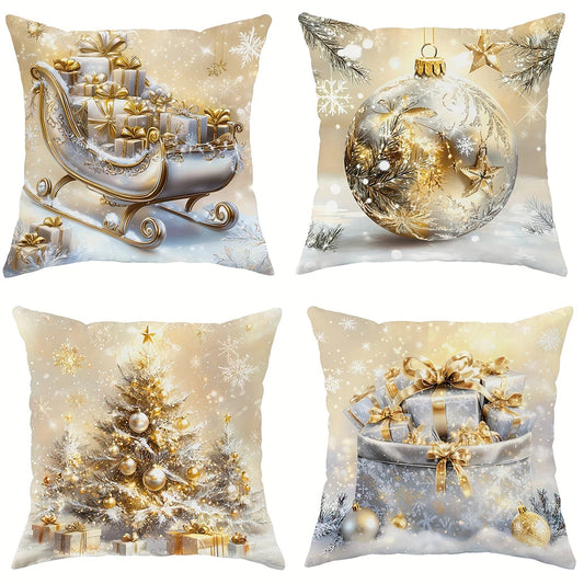 Luxury Christmas Theme Pillowcase