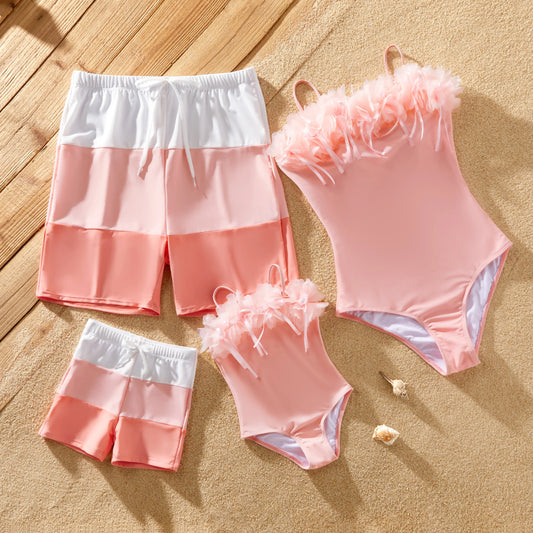Family Matching Gradient Color Swimwear