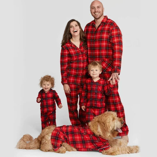 Family Matching Plaid Print Pajamas