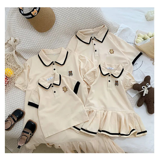 Family Matching Summer Cream Dresses