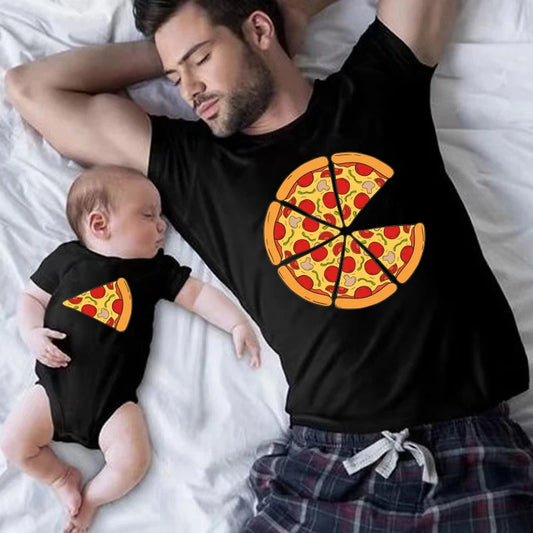 Pizza and Pizza Slice Print Family Matching T-shirts
