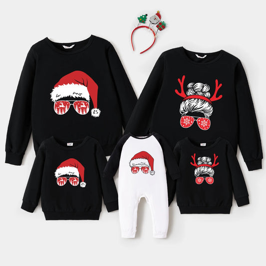 Christmas Family Matching Cotton Long-sleeve Graphic Hoodies